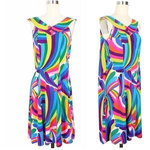 Muu Muu Rainbow Bright Retro dress size Small - Medium Trashy Diva